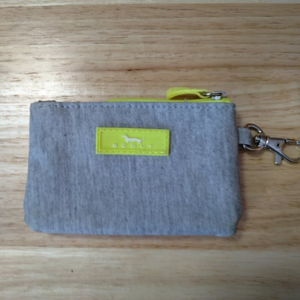Scout Keychain Coin Purse Gray/Yellow ID Pouch Wallet Casual Everyday